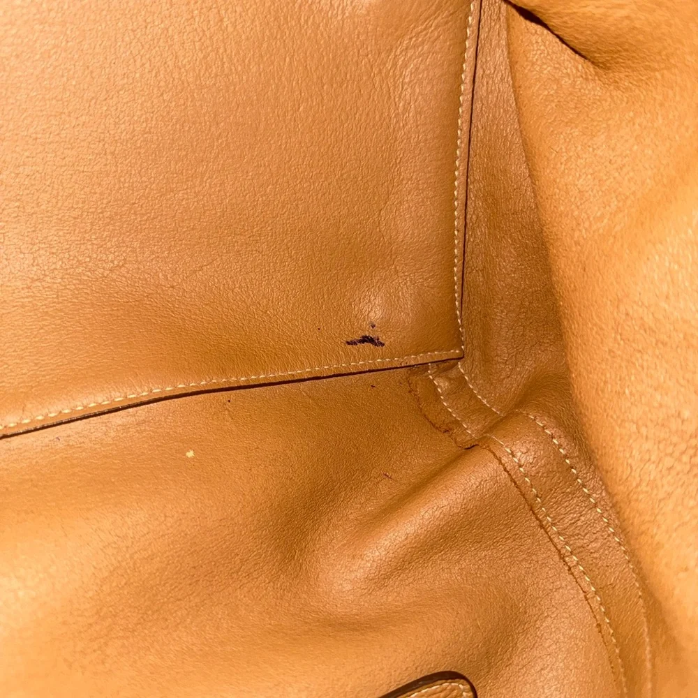 Prada Cognac Leather Tote with Gold Logo - Picture 13 of 16